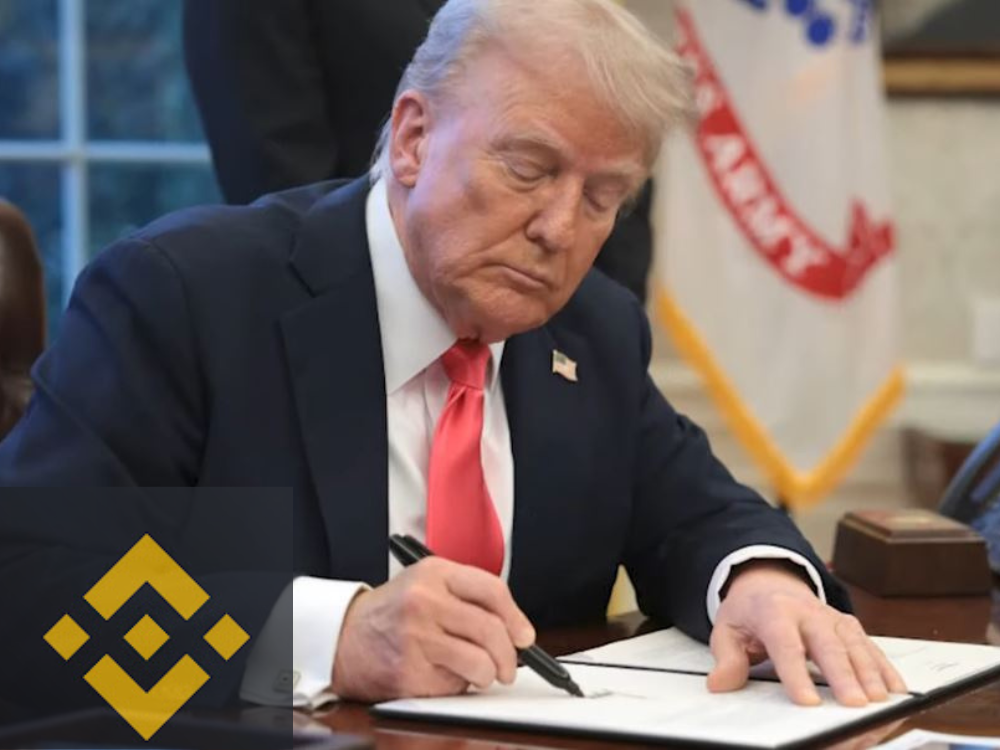 Presidente trump assinando documento